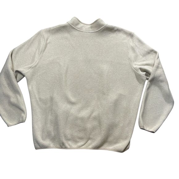 Eddie Bauer XXL Medium Weight Sweatshirt Beige‎ 1/4 Snap Slit Pockets - Picture 6 of 6